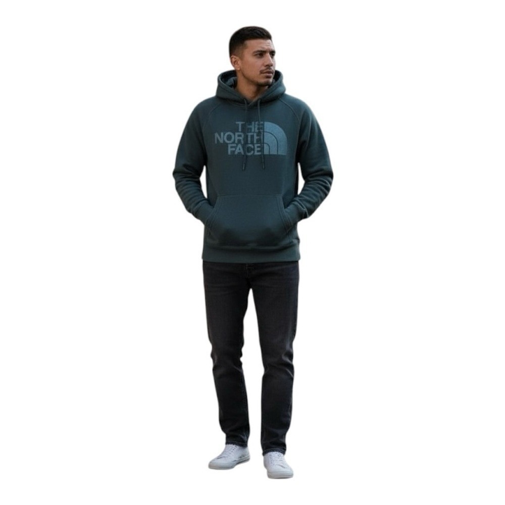 The North Face Logo Pullover Hoodie‎ Green Washed Raglan – Size XL